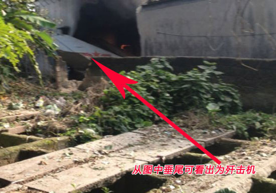 圖示位置為被拍攝到的戰(zhàn)機(jī)垂尾